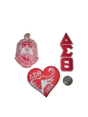 Delta Sigma Theta Sorority Embroidered Crest and Letters Patch Set 3pc